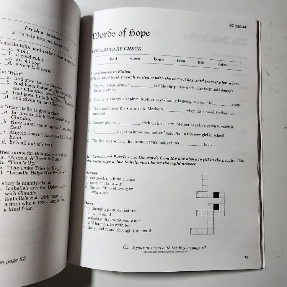 William Shakespeare Measure for Measure Workbook Reading Old World Literature